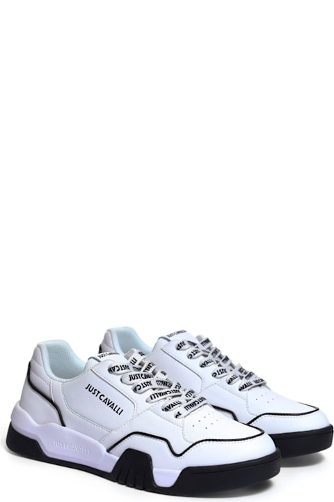 آخر صيحات الموضة من القسم الرجالي Just Cavalli Just Cavalli White Low Top Sneakers