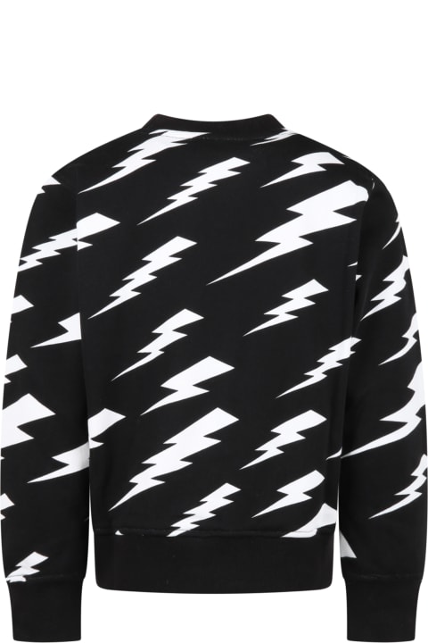 Neil Barrett Sweaters & Sweatshirts for Boys Neil Barrett Black Sweatshirt Fot Boy With Logo