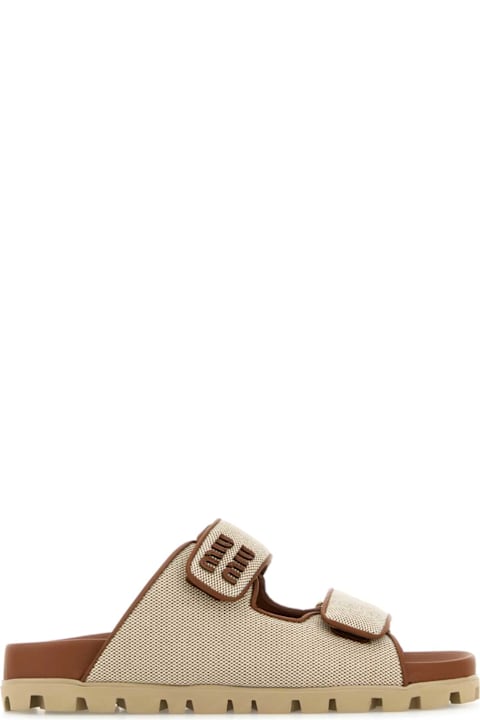 Homeware Miu Miu Two-tone Canvas Slippers