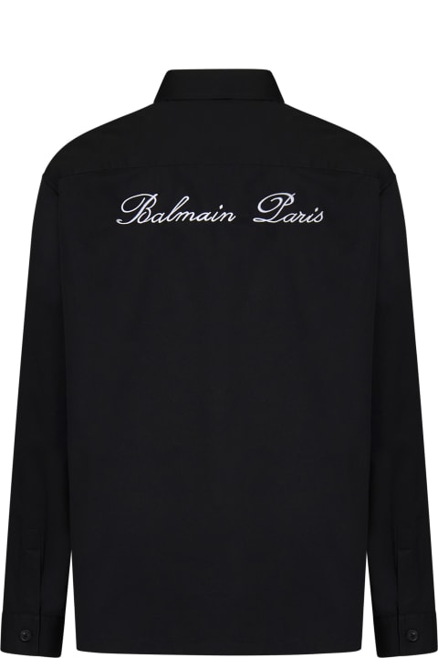 Balmain for Men Balmain Overshirt With Logo Embroidery