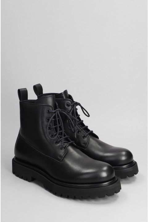 Officine Creative for Men Officine Creative Eventual 020 Combat Boots In Black Leather