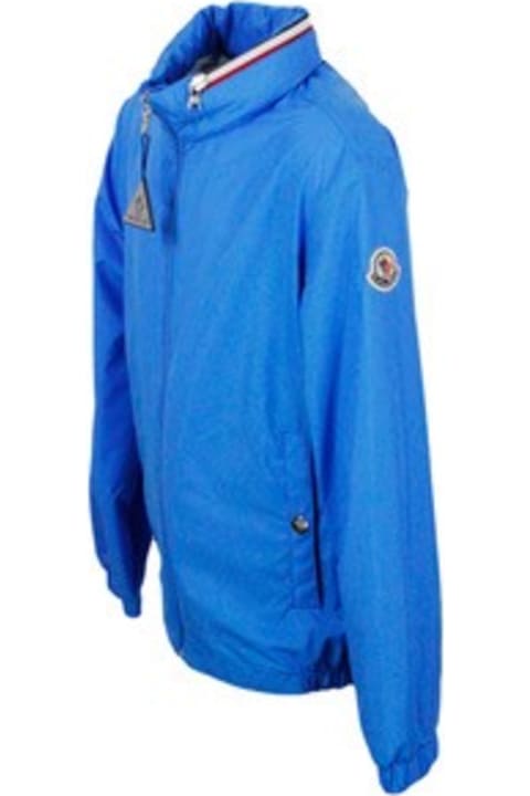 Moncler for Boys Moncler Windproof Farlak Jacket With Concealed Hood And Zip Closure