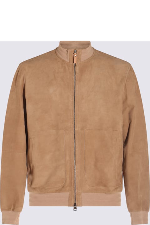 Canali for Men Canali Beige Lamb Leather Jacket
