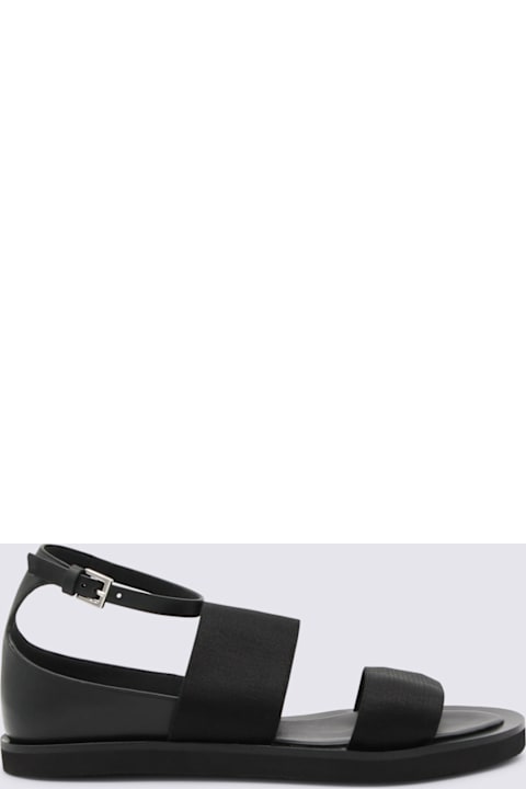 Max Mara Black Leather Masoncia Sandals