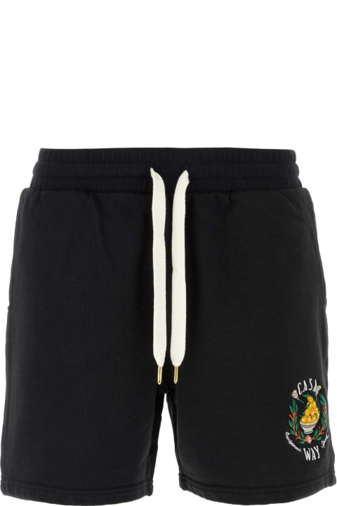Casablanca Pants for Men Casablanca Black Cotton Bermuda Shorts