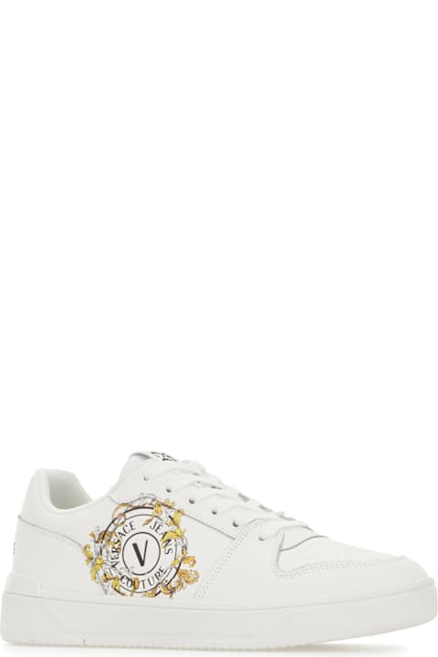Versace Jeans Couture Sneakers for Men Versace Jeans Couture White Leather And Fabric Sneakers