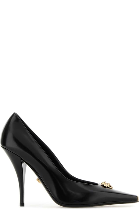 Versace Black Leather Pumps