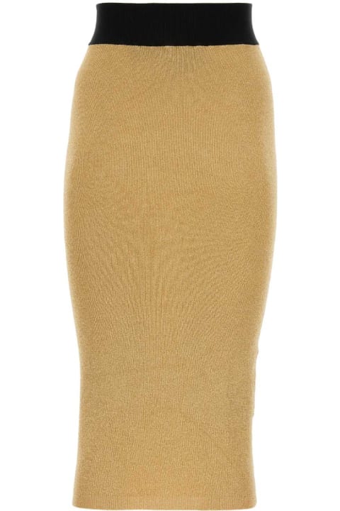 Prada Clothing for Women Prada Gold Blend Viscose Stretch Skirt