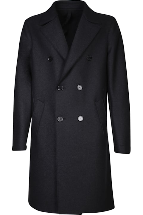 Harris Wharf London Clothing for Men Harris Wharf London Oversized Double-breasted Black Wool Coat