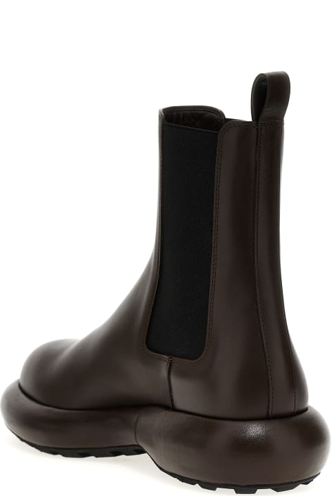 Boots for Men Jil Sander Brown Leather Ankle Boots