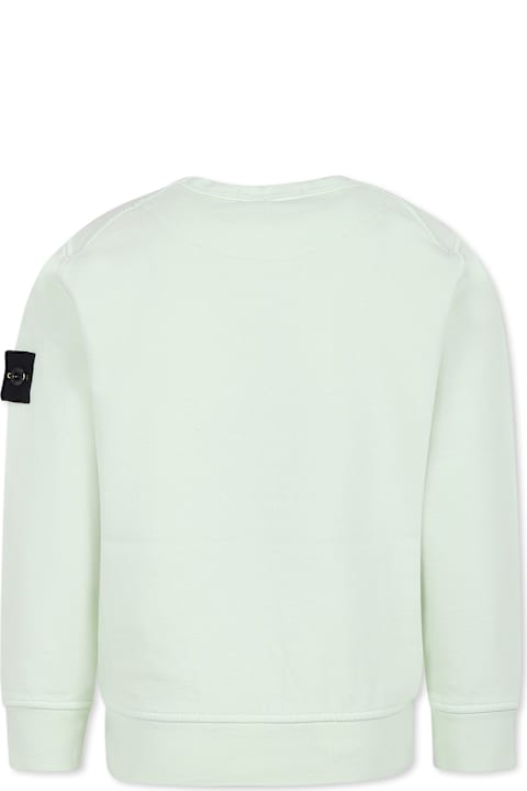 Homeware Stone Island Junior Green Sweatshirt For Boy With Compass