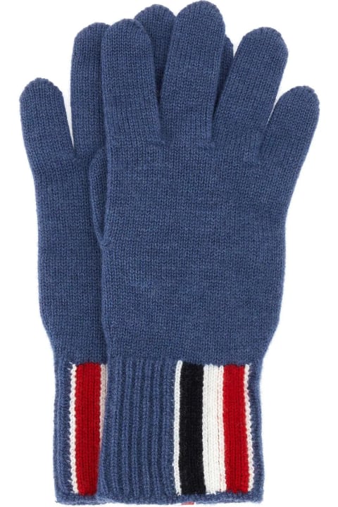 Thom Browne Gloves for Men Thom Browne Air Force Blu Wool Gloves