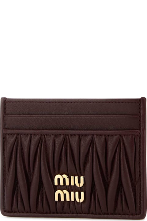 Miu Miu Burgundy Leather Card Holder