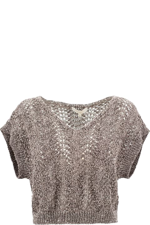Antonelli for Women Antonelli Lace Knit Top With Sequins