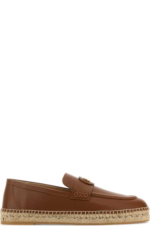 Valentino Garavani Caramel Leather Vlogo Espadrilles