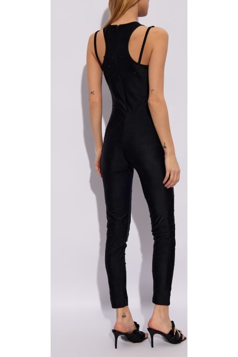 Jumpsuits for Women Versace Jeans Couture Embellished Halterneck Sleeveless Jumpsuit