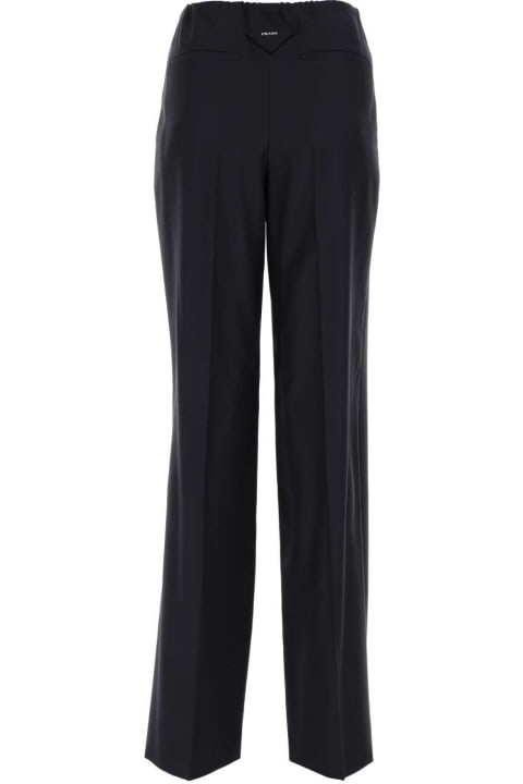 Prada Pants & Shorts for Women Prada Navy Blue Wool Pant