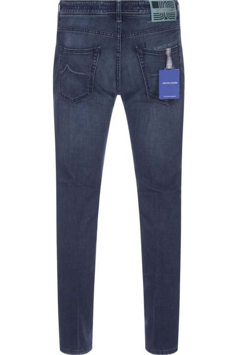 Jacob Cohen Clothing for Men Jacob Cohen Scott Cropped Jeans In Dark Blue Stretch Denim