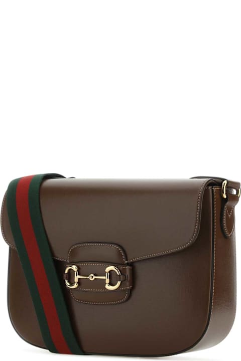 Homeware Gucci Brown Leather 1955 Horsebit Shoulder Bag