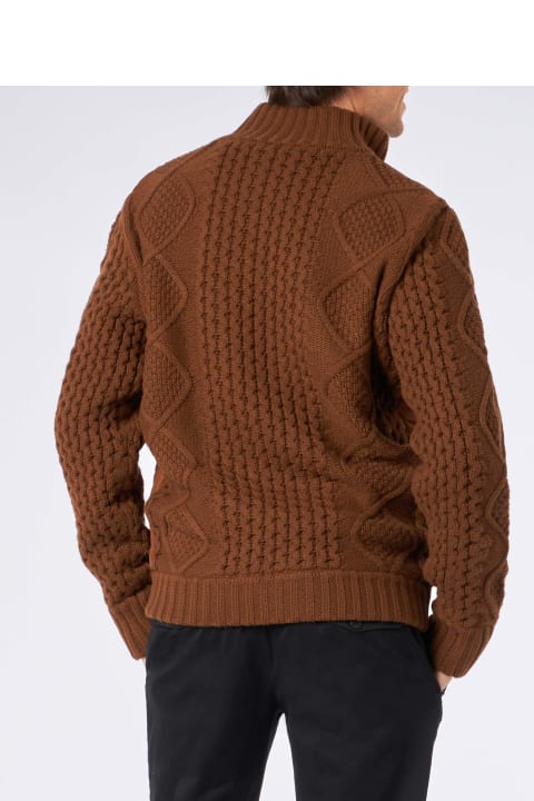 MC2 Saint Barth for Kids MC2 Saint Barth Man Brown Padded Jacket With Knitted Sleeves