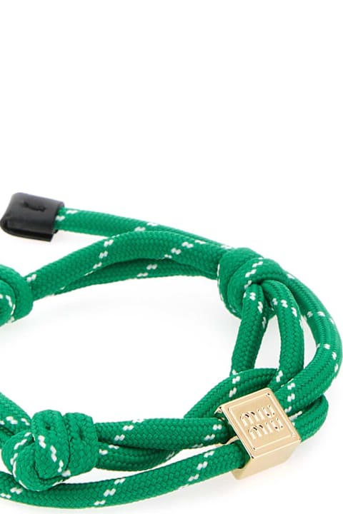 Bracelets for Women Miu Miu Emerald Green Fabric Bracelet