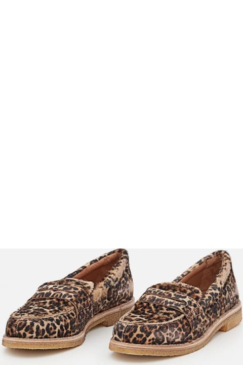 Jerry Leopard Print Horsy Leather Loafers