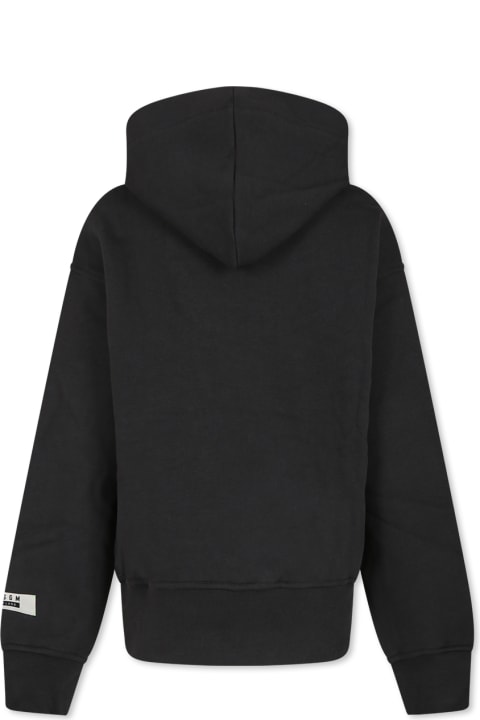 MSGM Sweaters & Sweatshirts for Boys MSGM Black Sweatshirt For Boy With Logo