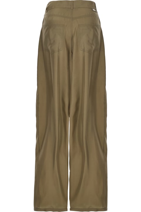 Jucca Clothing for Women Jucca Green Silk Pants With Belt Loops And Logo Patch On The Rear In Silk Woman