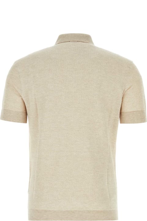 Zegna Topwear for Men Zegna Sand Cotton Blend Polo Shirt