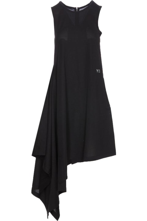 ウィメンズ Y-3のワンピース＆ドレス Y-3 Sleeveless Draped Asymmetric Dress