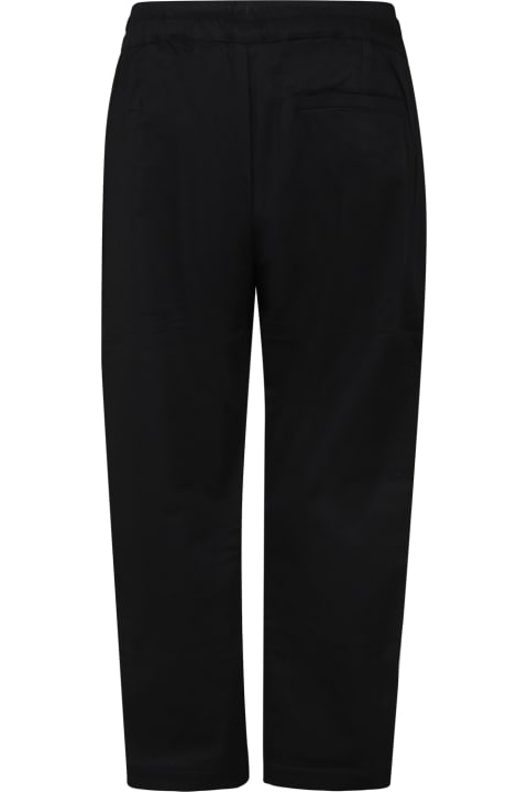 ウィメンズ MSGMのボトムス MSGM Black Trousers For Boy With Logo