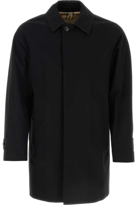 Burberry Coats & Jackets for Men Burberry Black Gabardine Heritage Camden Overcoat