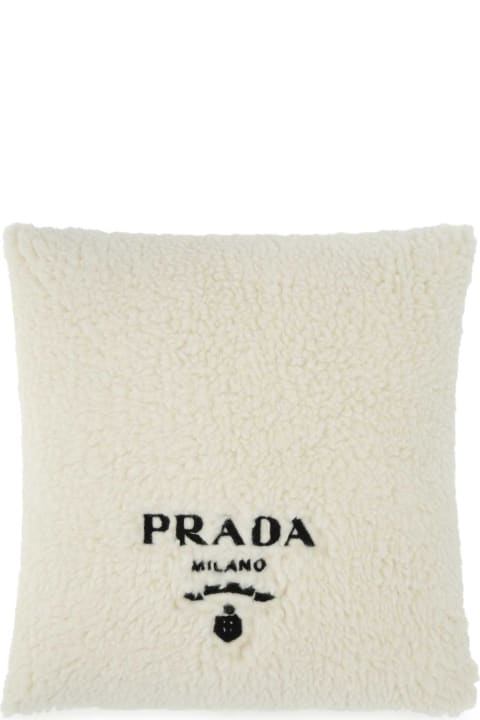 Prada for Women Prada Ivory Eco Fur Pillow