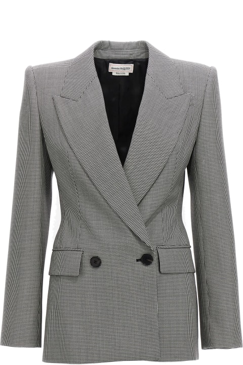 Coats & Jackets for Women Alexander McQueen Double-breasted Houndstooth Blazer