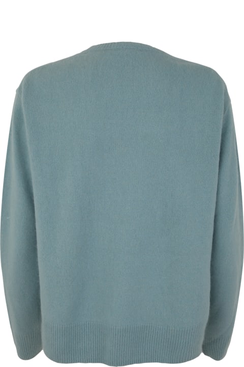 Crew Neck Sweater With Side Slits