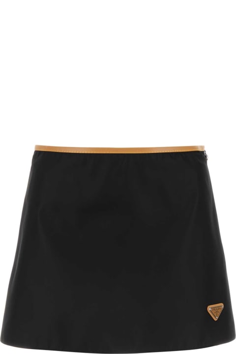 Prada for Women Prada Black Re-nylon Mini Skirt
