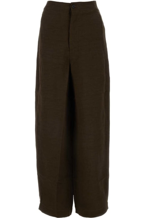 Uma Wang Pants & Shorts for Women Uma Wang Dark Brown Viscose Blend Pitti Wide-leg Pant
