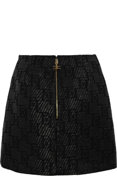 Skirts for Women Elisabetta Franchi Raffia Mini Skirt With Logo