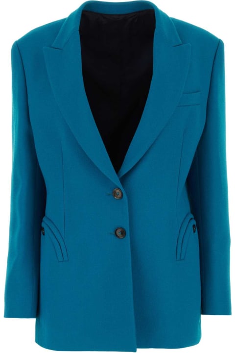 Blazé Milano Coats & Jackets for Women Blazé Milano Teal Green Wool Cool & Easy Blazer