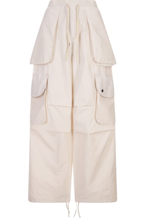 A Paper Kid Pants & Shorts for Women A Paper Kid White Cargo Trousers With Logo