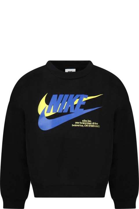 ボーイズ Nikeのニットウェア＆スウェットシャツ Nike Black Sweatshirt For Boy With Logo
