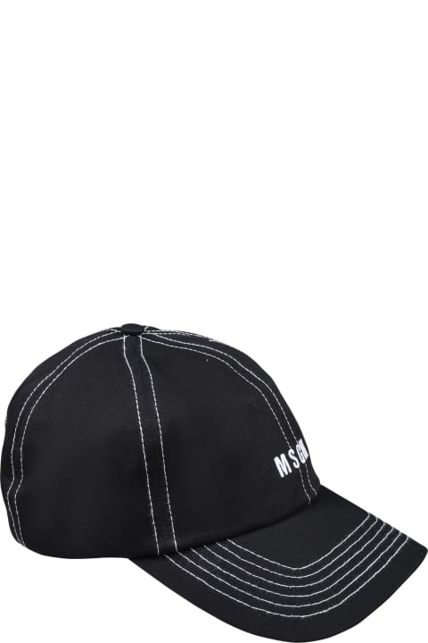 MSGM Accessories & Gifts for Boys MSGM Black Hat With Visor For Boy