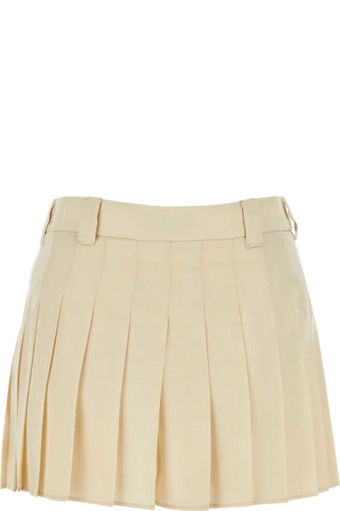 Skirts for Women Miu Miu Sand Silk Mini Skirt