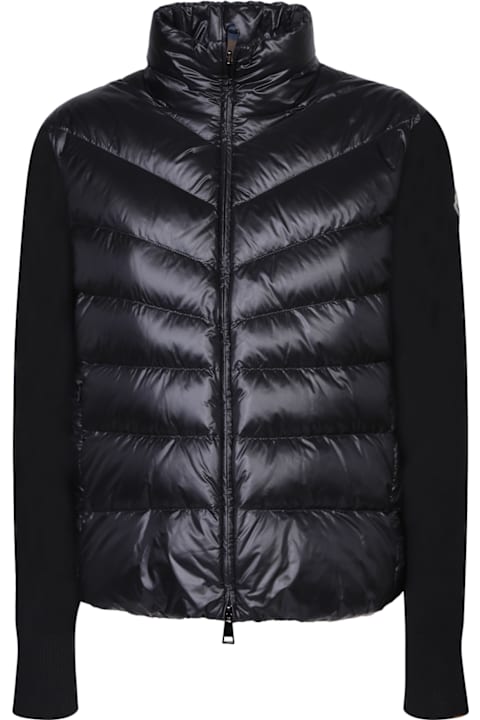 Moncler Sweaters for Women Moncler Knit Black Down Cardigan