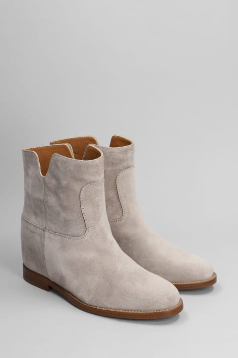 Ankle Boots Inside Wedge In Taupe Suede