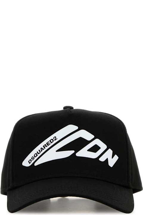 Valentino Garavani Black Stretch Cotton Baseball Cap