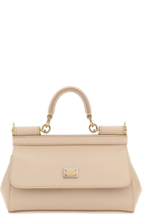 ウィメンズ新着アイテム Dolce & Gabbana Powder Pink Leather Small Sicily Handbag