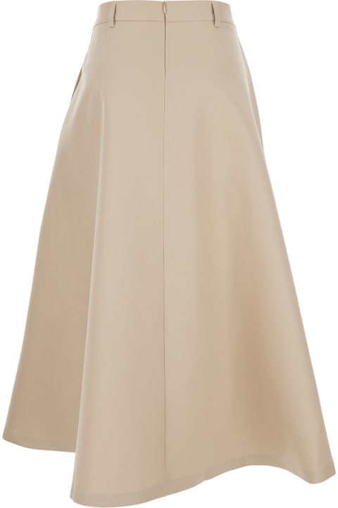 Róhe Clothing for Women Róhe Beige Flared A-line Skirt With Belt Loops In Cotton Woman