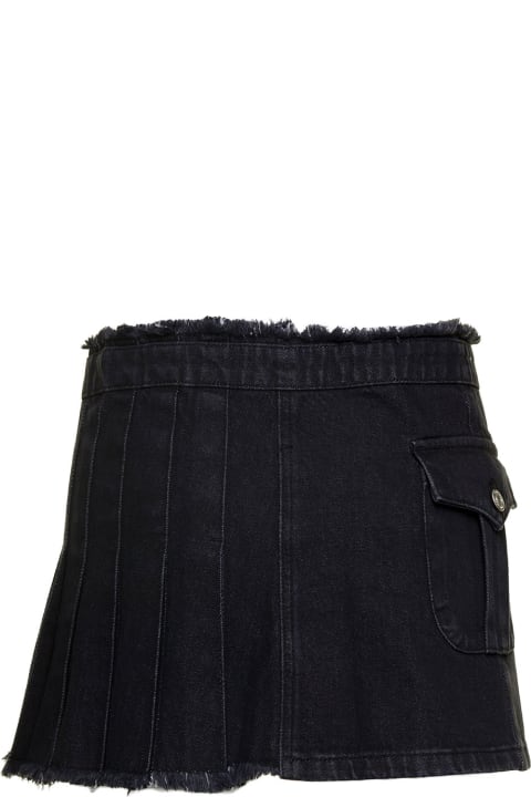 Andersson Bell Skirts for Women Andersson Bell Black Denim Pleated Mini Skirt Arron In Cotton Woman