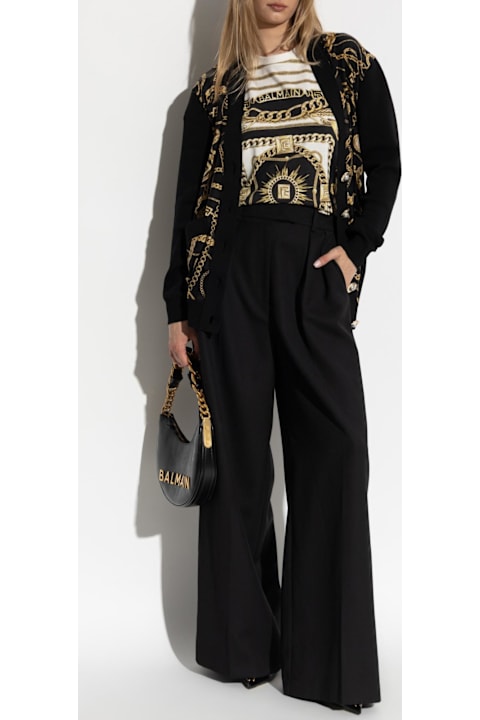 Homeware Balmain Balmain Cardigan With Combined Fabrics